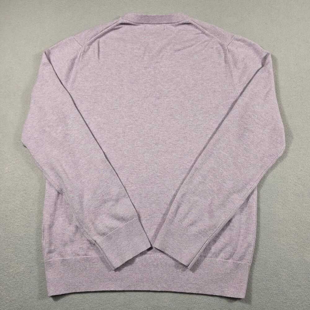 Banana Republic Men's Medium Luxury Blend V-Neck Purple Silk Cashmere  Sweater - Picture 6 of 6